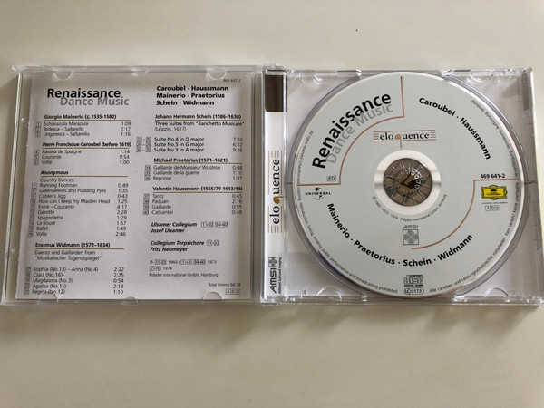 Renaissance Dance Music / Caroubel, Hausmann, Mainerio, Praetorius, Schein, Widmann / Collegium Terpsichore / Ulsamer Collegium / Fritz Neumeyer, Josef Ulsamer / Audio CD 2001 / 469 641-2 (028946964125)