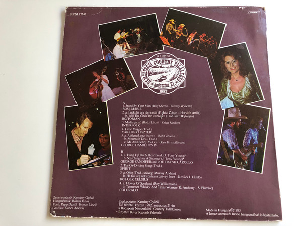 Nemzetközi Country Találkozó, Budapest / Live / Rose Marie, Bojtorjan, Interfolk, George Hamilton IV, Varkonyi Eszter / START LP STEREO / SLPM 17745