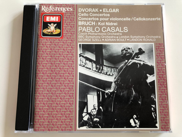 Dvorak - Elgar - Cello Concertos / Bruch: Kol Nidrei / Pablo Casals cello / Czech Philharmonic Orchestra, BBC Symphony Orchestra, London Symphony Orchestra / George Szell, Adrian Boult, Landon Ronald / Audio CD 1990 / CDH 7634982 (077776349824)