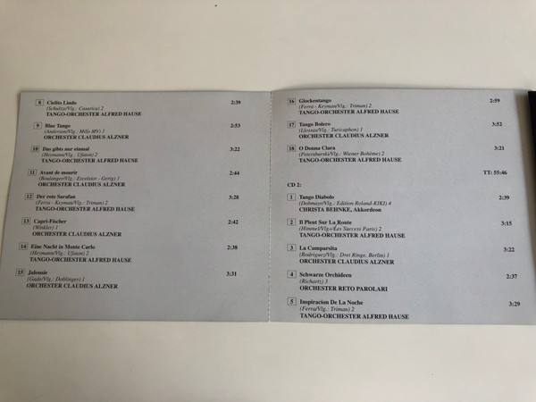 The World of Tango / Du Schwarzer Zieuner, Cielito Lindo, Jalousie, Tango Bolero, La Cumparsita, Olé Guapa and more... / Zyx Music 2 CD / Audio CD 1996 (090204484027)