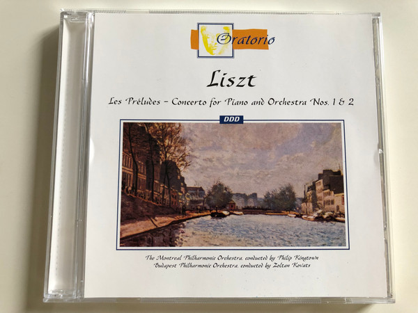 Liszt - Les Préludes - Concerto for Piano and Orchestra Nos. 1 & 2 / The Montreal Philharmonic Orchestra conducted by Philip Kingtown / Budapest Philharmonic Orchestra, Conducted by Zoltán Kováts / Audio CD 1999 (5021364700721)