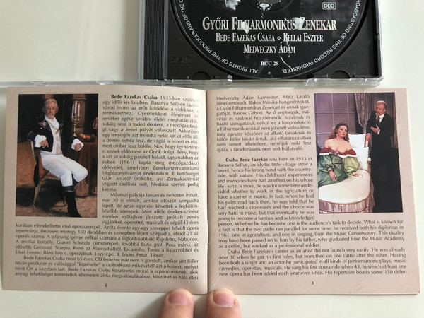 Bede Fazekas Csaba / Bellai Eszter / Bajazzok, Traviata, Parasztbecsület, Manon Lescaut, Trubadur, Gioconda, Faust, Rigoletto / Győri Filharmonikus Zenekar / Medveczky Ádám / DDD Audio CD 1998 / BCC 28