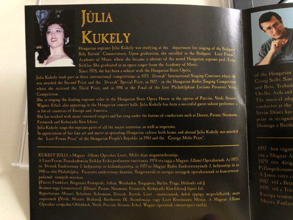 Julia Kukely / Puccini - arias / Debrecen Philharmonic Orchestra / Conducted: Istvan Denes / Convention Budapest Classic 1999 Audio CD / CBP 004