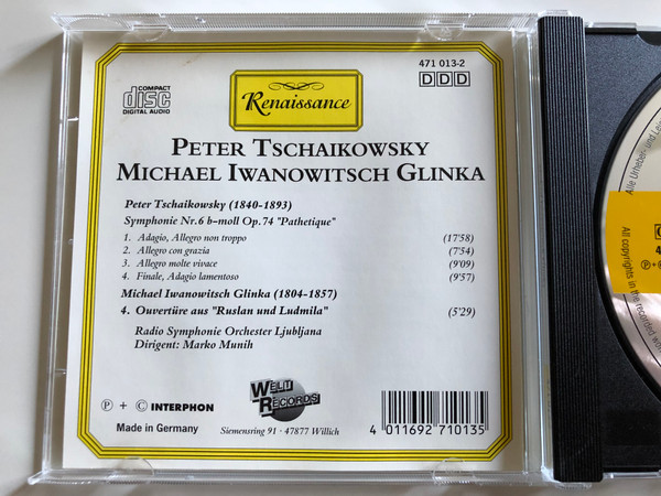 Renaissance / Peter Tschaikowsky - Symphonie Nr.6 Pathetique / GEMA Audio CD / 471 013-2