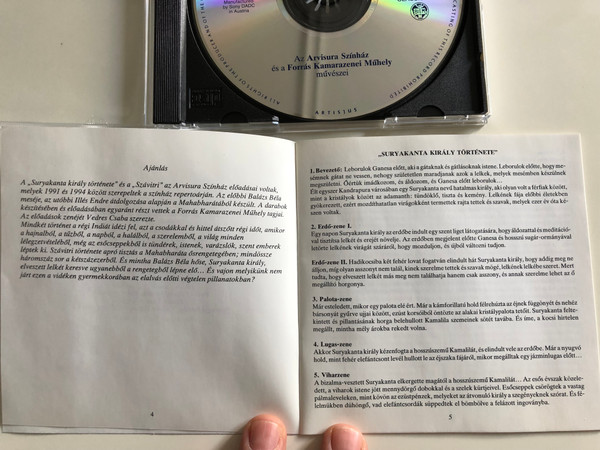 Két hindu mese / Suryakanta király története, Szávitri / Arvisura Színház / Forrás Kamarazenei Műhely / Hungaroton Classic Audio CD 1997 / HCD 14250 (5991811425029)