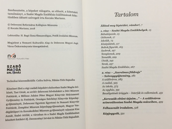Szabó Magda Debrecene / Irodalmi Útikalauz / Hungarian language Literary Guide to the city of Debrecen / Debreceni Református Kollégium Múzeuma / Hardcover 2018 (9789639322219)
