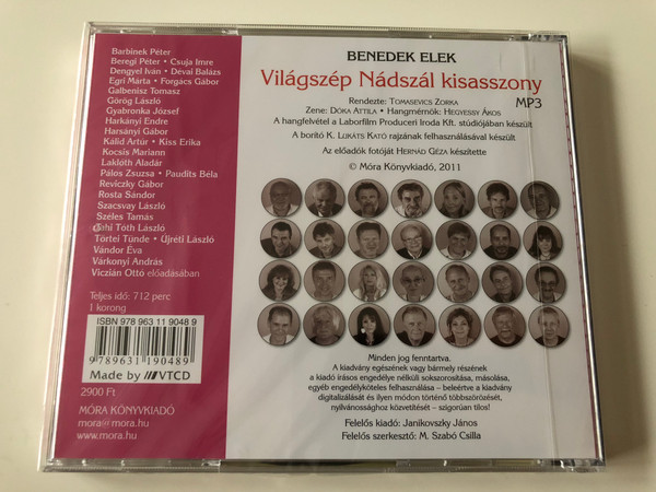 Világszép Nádszál Kisasszony by Benedek Elek / Hungarian language MP3 Audio Book / Read by Barbine Péter, Egri Márta, Kocsis Mariann, Rosta Sándor, Újréti László, Várkonyi András / Móra Könyvkiadó (9789631190489)
