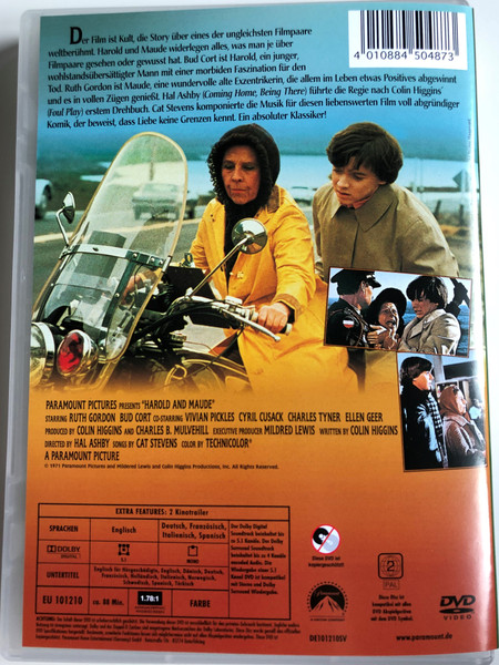 Harold and Maude DVD 1971 Harold und Maude / Directed by Hal Ashby / Starring: Ruth Gordon, Bud Cort, Vivian Pickles, Cyril Cusack (4010884504873)
