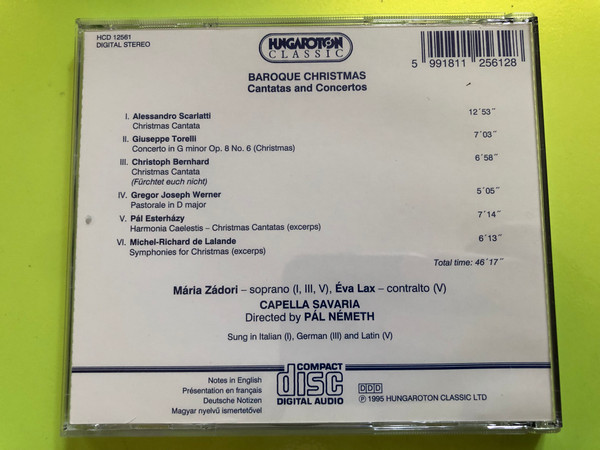 Baroque Christmas - Concertos & Cantatas / A. Scarlatti, Torelli, Esterházy, De lalande, Mária Zádori, Capella Savaria, Pál Németh ‎/ Hungaroton Classic Audio CD 1995 Stereo / HCD 12561