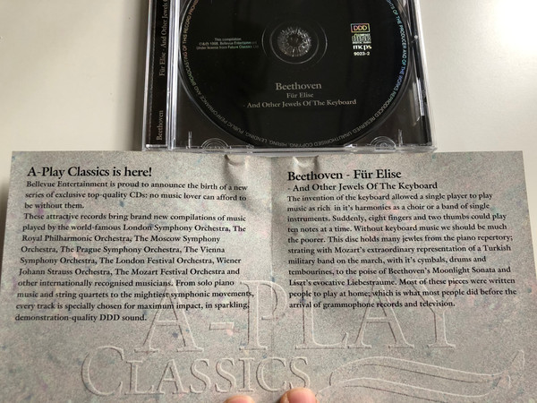 Beethoven - Für Elise (And Other Jewels Of The Keyboard) / Piano: Peter Degenhardt, Lucy Parham, Eric Himy / A-Play Classics ‎Audio CD 1998 / 9023-2
