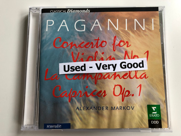 Paganini - Concerto for Violin No. 1 - La Campanella Caprices Op. 1 / Alexander Markov / Erato Audio CD 1997 Stereo / 3984-21324-2