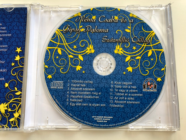 Néma Csaba és a Gipsy Paloma - Százmillió Csillag / Audio CD 2010 / Fader Records / Fader 004 / Bonus Video clip (5998175162966)