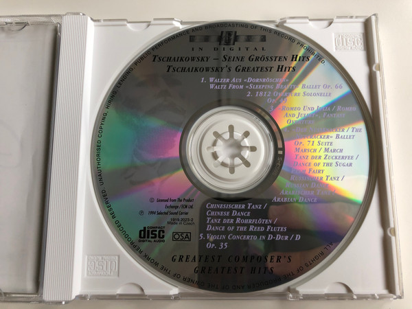 Peter Iljitch Tschaikowsky / ''Der Nussknacker/The Nutcracker'', 1812 Overture Solonelle Op. 49, Violin Concerto Op. 35 u.a./a. o. / Selected Sound Carrier Audio CD 1994 / 1919.2023-2