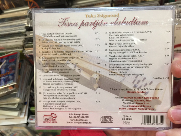 Tuka Zsigmond (1918 - 2005) – Tisza partjan elaludtam / Hagyomanyos citerazene a Nagykunságbol / Balogh Songs ‎Audio CD 2018 / BS-CD 28