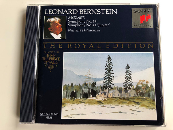 Leonard Bernstein / Mozart: Symphony No.39, Symphony No.41 "Jupiter" / New York Philharmonic / The Royal Edition / Painting By H.R.H. The Prince Of Wales / No. 56 Of 100 HRH / Sony Classical ‎Audio CD 1993 / SM 47594