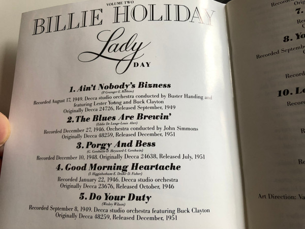 Billie Holiday ‎- Lady Day - Volume Two / MCA Records ‎Audio CD 1988 / MCD-31322