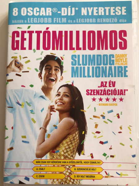 Slumdog Millionaire DVD 2008 Gettómilliomos / Directed by Danny Boyle / Starring: Dev Patel, Freida Pinto, Madhur Mittal, Anil Kapoor, Irrfan Khan (5996514008067)