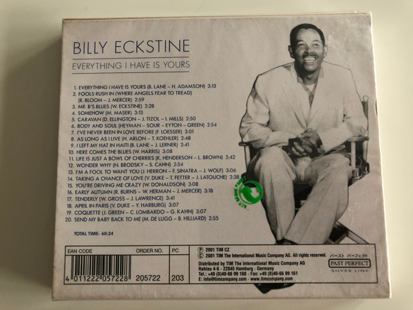 Billy Eckstine - Everything I Have Is Yours / Past Perfect Silver Line Audio CD 2001 / 205722-203
