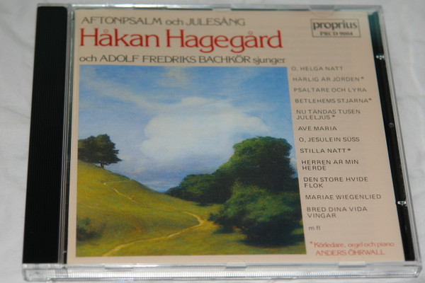 Aftonpsalm Och Julesång / Håkan Hagegård och Adolf Fredriks Bachkör ‎sjunger / O, Helga Natt, Härlig Är Jorden, Psaltare Och Lyra, Betlehems Stjärna, Nu Tändas Tusen Juleljus, Ave Maria / Proprius ‎Audio CD 1988 / PRCD 9004