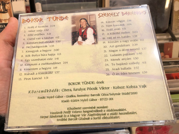 Bokor Tünde ‎– Székely Derengő / Audio CD 2004 / BTCD 001