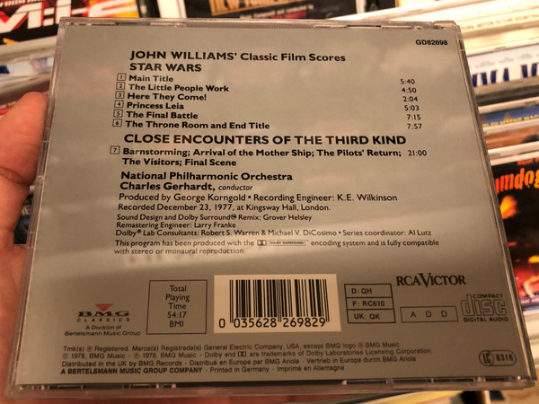 John Williams – Close Encounters Of The Third Kind And Star Wars / Charles Gerhardt, National Philharmonic Orchestra ‎/ RCA Victor Audio CD / GD82698