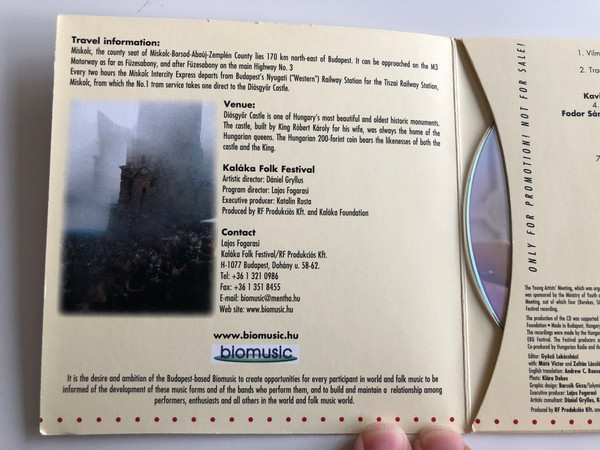 22nd Kalaka-Ebu Folk Festival / 5-9 July 2001 Miskolc-Diosgyor / Gryllus Audio CD 2001 / GCD 027