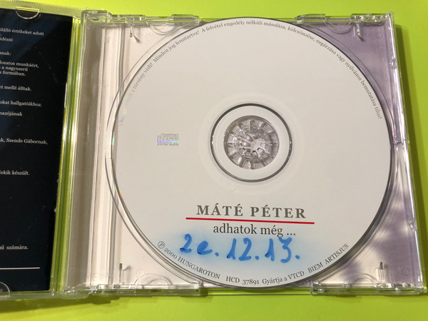 Mate Peter - adhatok meg... / Mate Peter Eredeti Enekhangja Uj Hangszerelessel / Hungaroton Audio CD 2000 / HCD 37891 (5991813789129)