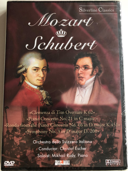 Mozart, Schubert - Clemenza Di Tito Overture K 62, Piano Concerto No. 21 In C Major, Rondo From The Piano Concerto No. 16 In D Major K 451, Schubert: Symphony No. 3 In D Major D. 200 / Cascade Medien ‎DVD 1986 / 80007