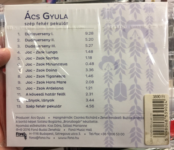 Ács Gyula ‎– Szép Fehér Pekulár / Fonó Records Audio CD 2016 / FA 390-2
