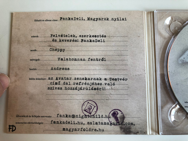 Eloado: FankaDeli ‎/ Album cime: Magyarok Nyilai / Kelt: 2010...ho 03..nap 15 / FankaDeli ‎Audio CD 2010 / 5999881926132