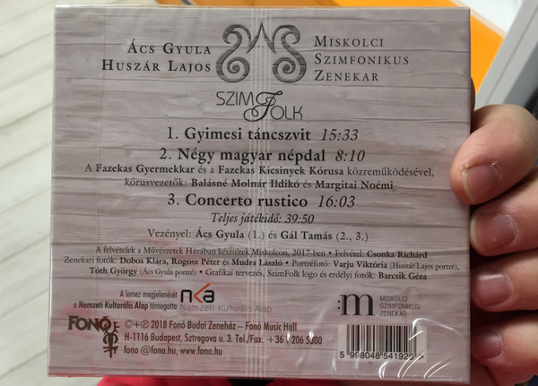 Acs Gyula, Huszar Lajos - Szim Folk / Miskolci Szimfonikus Zenekar / Fonó Budai Zeneház Audio CD 2018 / 5998048541928