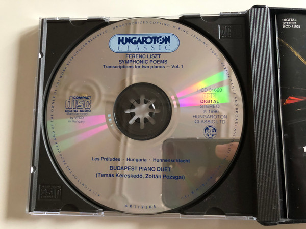 Ferenc Liszt - Symphonic Poems / Transcriptions For Two Pianos, Complete / Budapest Piano Duet / Hungaroton Classic 4x Audio CD 2003 Stereo / HCD 41005
