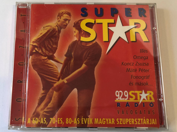 Super Star / Illes, Omega, Koncz Zsuzsa, Mate Peter, Fonograf es masok... / 92.9 Star Radio / Valogatas / A 60-as, 70-es, 80-as Evek Magyar Szupersztarja! / Gong ‎Audio CD / HCD 37909