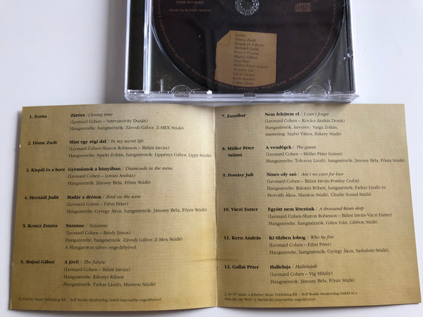 A Vendégek - Leonard Cohen Dalai / Zorán, Döme Zsolt, Kispál És A Borz, Hernádi Judit, Koncz Zsuzsa, Majsai Gábor, Zanzibar, Müller Péter Sziámi, Postásy Juli, Váczi Eszter, Kern András / Comediart Művészeti Iroda ‎Audio CD 2003 / CMICD009