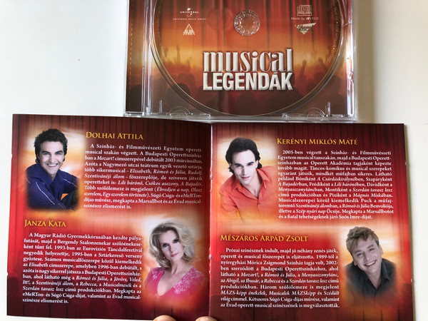 Gyere, Almodj! Musical Legendák / A Budapesti Operettszinhaz Es A Universal Music, Kozos Koncertsorozata / Vago Zsuzsi, Dolhai Attila, Peller Anna, Mészáros Árpád Zsolt, Kerényi Miklós Máté / Universal Music Kft. ‎Audio CD 2010 / 2753937