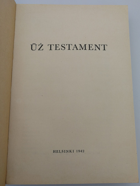 Latvian New Testament - ūž testament / Paperback 1942 / Published by the Finnish Bible Society - Helsinki (LatvianNT1942)