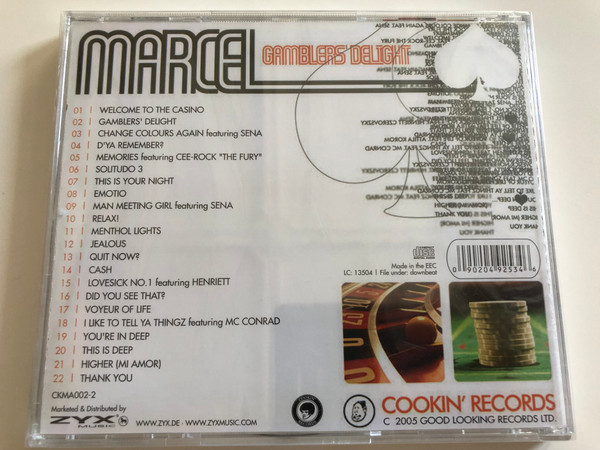 Marcel ‎– Gamblers' Delight / Cookin' Records ‎Audio CD 2005 / CKMA002-2