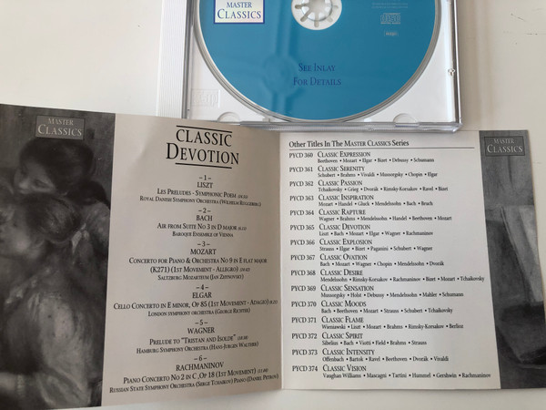 Classic Devotion / Liszt, Rachmaninov, Bach, Mozart, Wagner, Elgar / Master Classics / Newsound 2000 Audio CD 1998 / PYCD 365