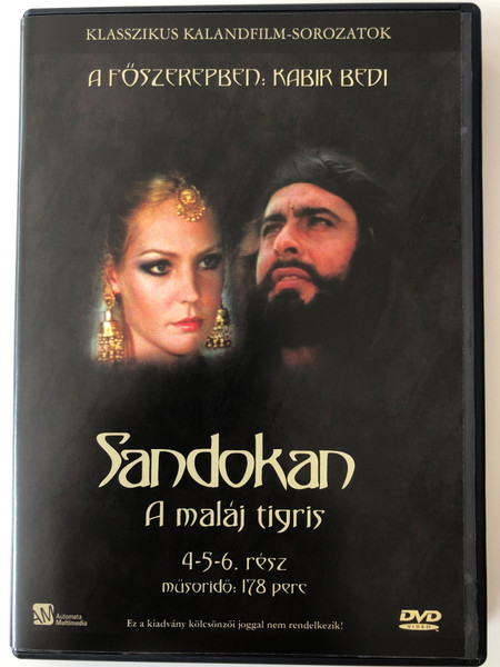 Sandokan Parts 4-6 DVD 1976 Sandokan a maláj tigris / Directed by Sergio Sollima / Starring: Kabir Bedi, Philippe Leroy, Adolfo Celi, Carole André (5999552560405)