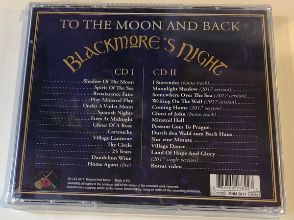 To The Moon And Back - Blackmore's Night / 20 Years And Beyond... / Minstrel Hall Music ‎2x Audio CD 2017 / MHM 2017