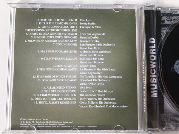 The White Cliffs Of Dover Featuring Vera Lynn, Gracie Fields, Andrews Sisters, George Formby, Flanagan & Allen & many more / Musicworld Audio CD 1999 / MW 3745.2040-2