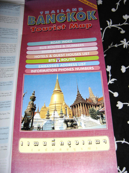 Thailand Bangkok Tourist Map / English Map / Road Index / Bus Routes & Number...