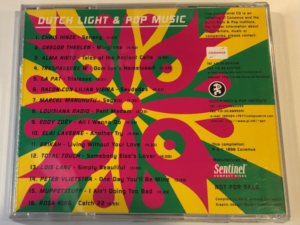 Dutch Light & Pop Music 1997 / Conamus ‎Audio CD 1996