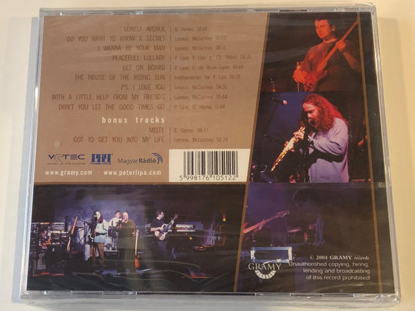 Peter LIPA Band ‎– Live In Hungary / Peter Lipa, Juraj Tatár, Martin Gašpar, Marcel Buntaj, Michal Žaček / Gramy Records ‎Audio CD 2004 / GR-051
