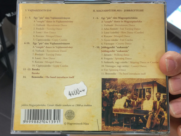 Marosszéki Muzsika = Dance Music From Marosszék / Válogatás Vavrinecz András Gyűjtéseiből = A Selection Of Tunes Collected By András Vavrinecz / Hagyományok Háza ‎Audio CD / 5999882041391