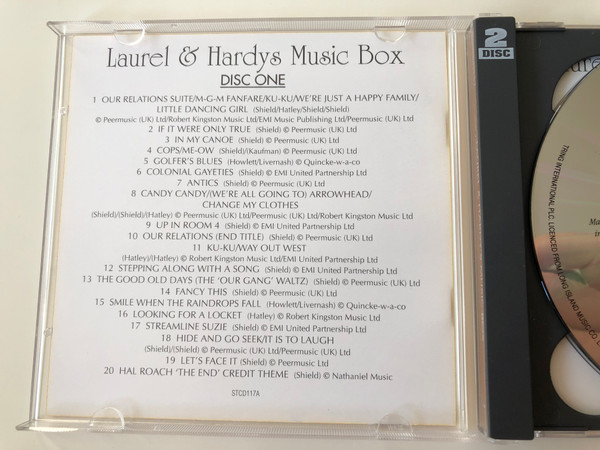 Laurel And Hardy's Music Box / Ronnie Hazlehurst And His Orchestra ‎/ Includes: In My Canoe, Let's Face It, Dash & Dot, 'Sons Of The Desert' Main Theme and many more / Tring International PLC ‎2x Audio CD / STCD117