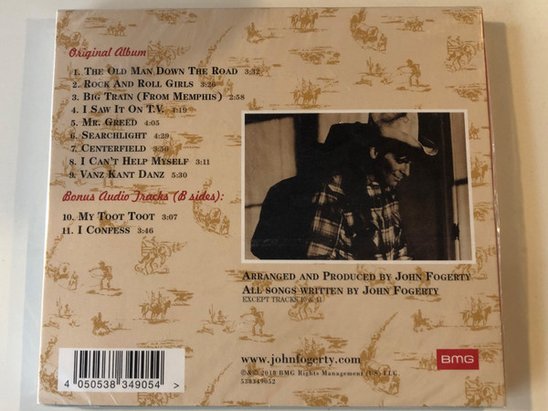 John Fogerty ‎– Centerfield / Features the only song in the Baseball Hall of Fame ''Centerfield'' / The Top 10 Hit ''The Old Man Down The Road'' and the Top 20 Hit ''Rock and Roll Girls'' / BMG ‎Audio CD 2018 / 538349052