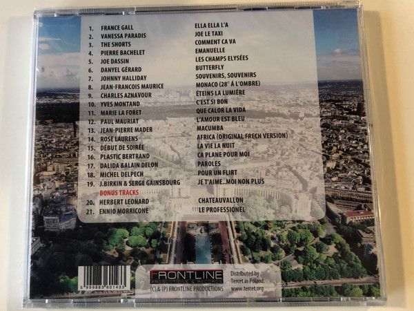 French Greatest Hits / France Gall, Vanessa Paradis, Johnny Hallyday, Charles Aznavour, Yves Montand, Dalida & Alain Delon, Joe Dassin, Pierre Bachelet / Frontline Productions & Records ‎Audio CD / 5999883601433