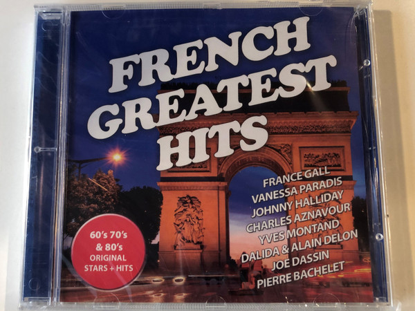 French Greatest Hits / France Gall, Vanessa Paradis, Johnny Hallyday, Charles Aznavour, Yves Montand, Dalida & Alain Delon, Joe Dassin, Pierre Bachelet / Frontline Productions & Records ‎Audio CD / 5999883601433