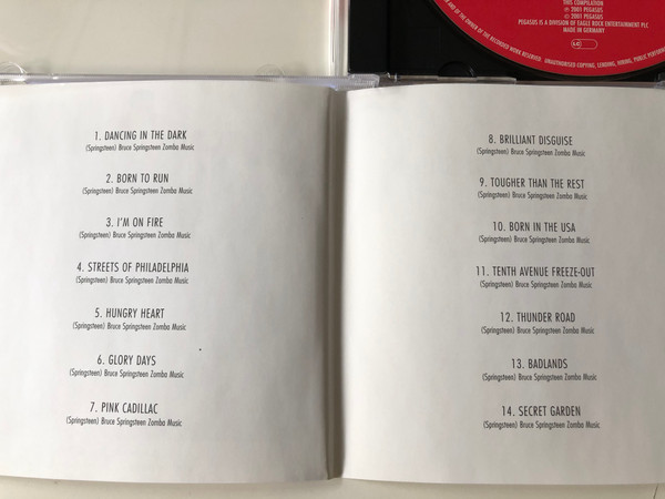 Bruce Springsteen - I Can't Believe It's Not... / Born In The USA / Tracks performed by Richard Coleman include: Born in the USA, Glory Days, Streets Of Philadelphia / Pegasus Audio CD 2001 / ICBINCD047